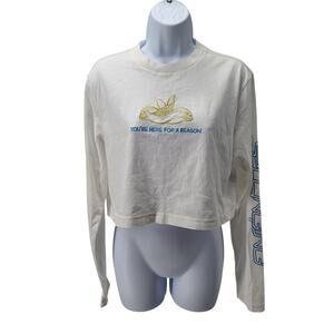 Adidas Originals long sleeve crop collab Sz sm Streetwear Acubi Grunge Cropped